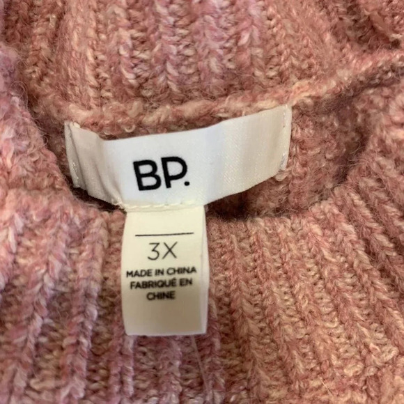 Bp Nordstrom Women's Plaited Stitch Crewneck Sweater In Pink Nostalgia SZ 3X NWT - Picture 8 of 12
